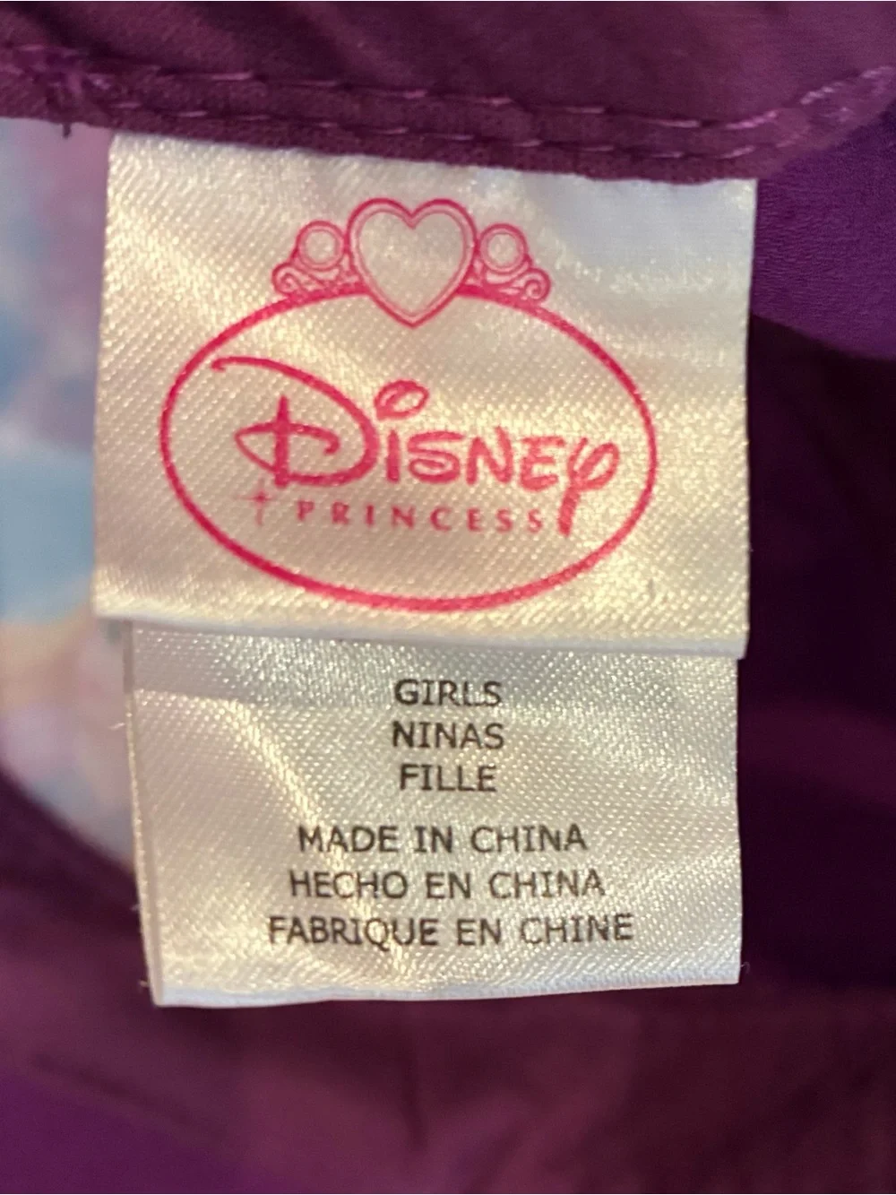 Disney Princess Girls Baseball Cap Rapunzel Ariel Aurora Purple Pink Adjustable